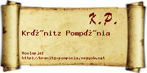 Kránitz Pompónia névjegykártya
